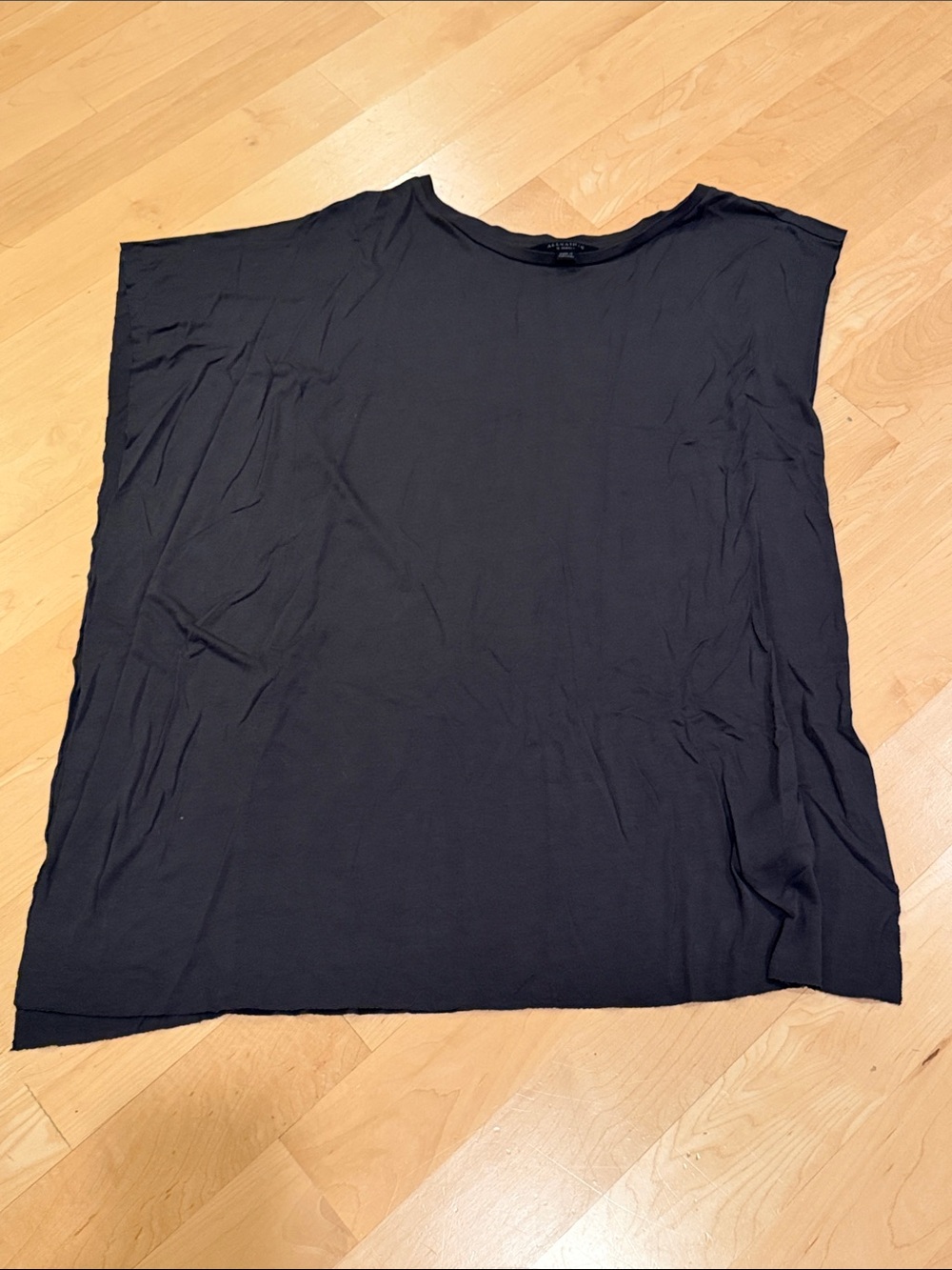 All Saints Charcoal Grey Women's Relaxed Asymmetrical Top